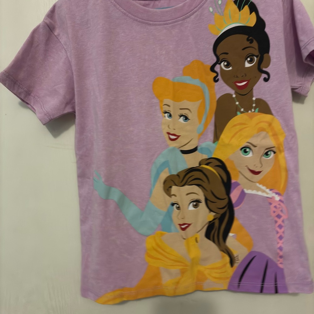 Disney Girls Lavender Short-Sleeve Princess Tee